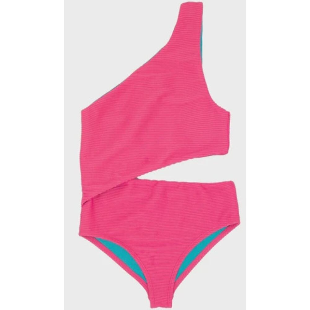 F4A Feather 4 Arrow Venice Ribbed One Piece Cut Out Swimsuit Pink 14